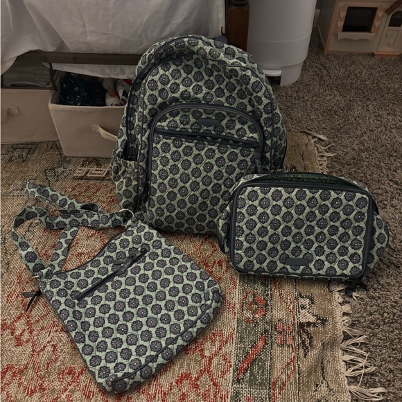 VB Patterned Backpack and Bags Set - Picture 1 of 6